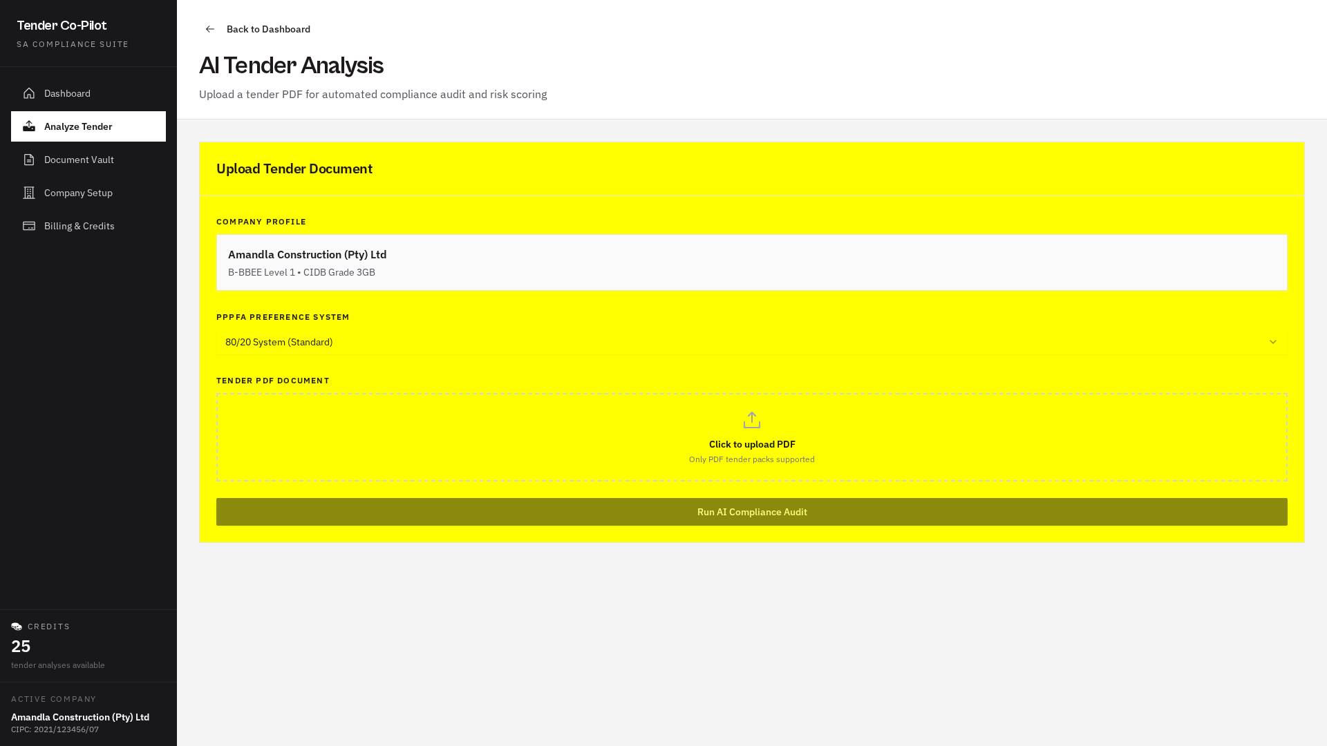 Step 4 — Analyze a tender